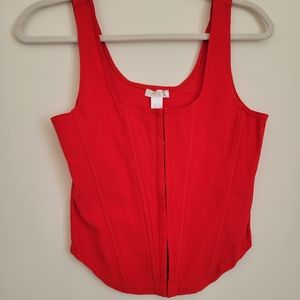 Red Corset Crop Top
